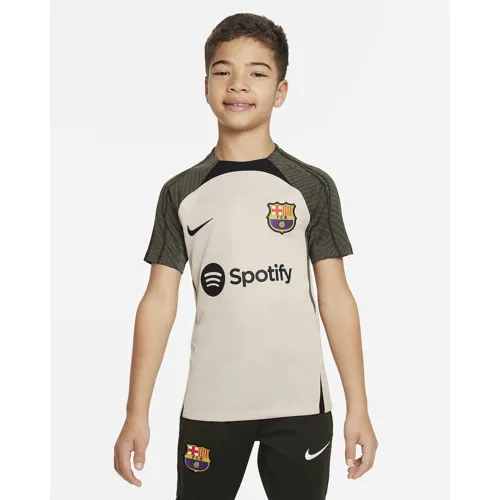 FC Barcelona Trainingsshirt 2023-2024 – Beige/Armeegrün - Kinder 